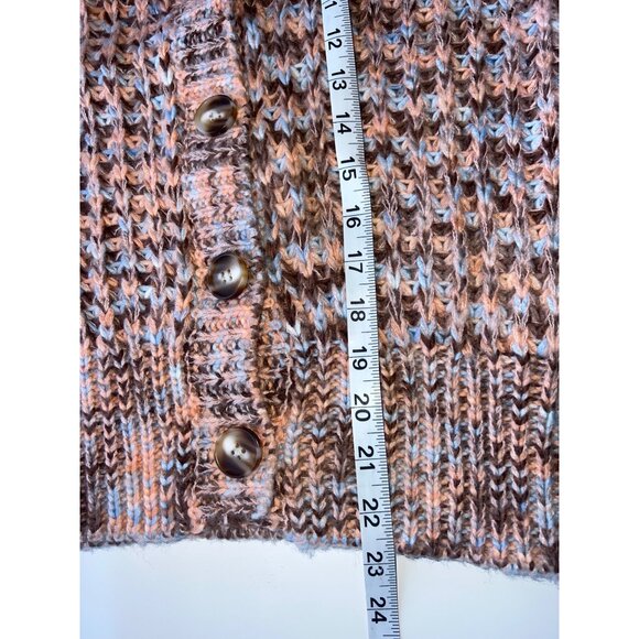 Astr The Label Womens Multicolor Button-Front Cardigan M Knit V-Neck Acrylic - Picture 7 of 9